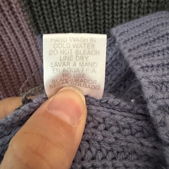 Entro Color-Block Boho Long Sleeve Crew Neck Sweater Top size large - Picture 5 of 6